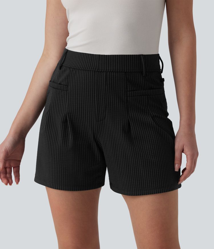 High Waisted Quick Dry Golf Shorts with Pockets-UPF40+