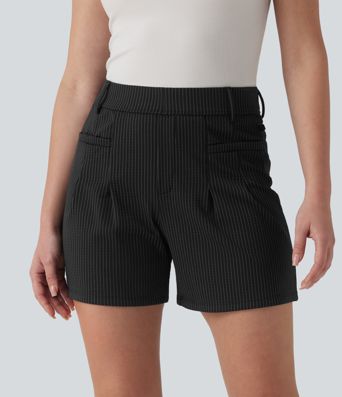 High Waisted Quick Dry Golf Shorts with Pockets-UPF40+