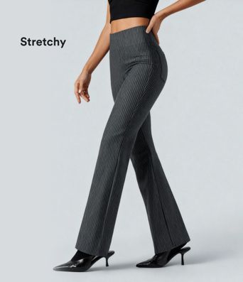 Halara Flex™ High Waisted Striped Work Flare Pants with Pockets
