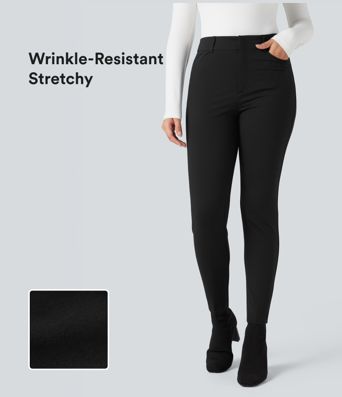 Halara Flex™ High-waisted Skinny Herringbone Work Pants with Pockets