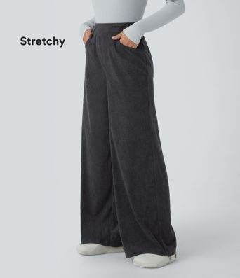 Halara Flex™ High Waisted Pockets Wide Leg Corduroy Work Pants