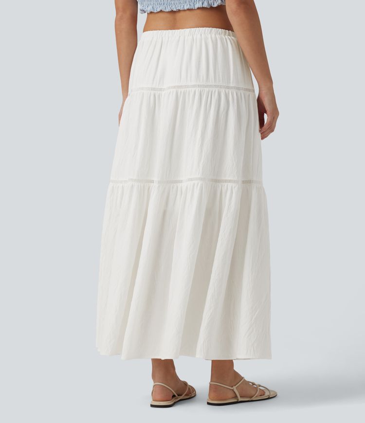 Mid Rise Flowy Maxi Skirt