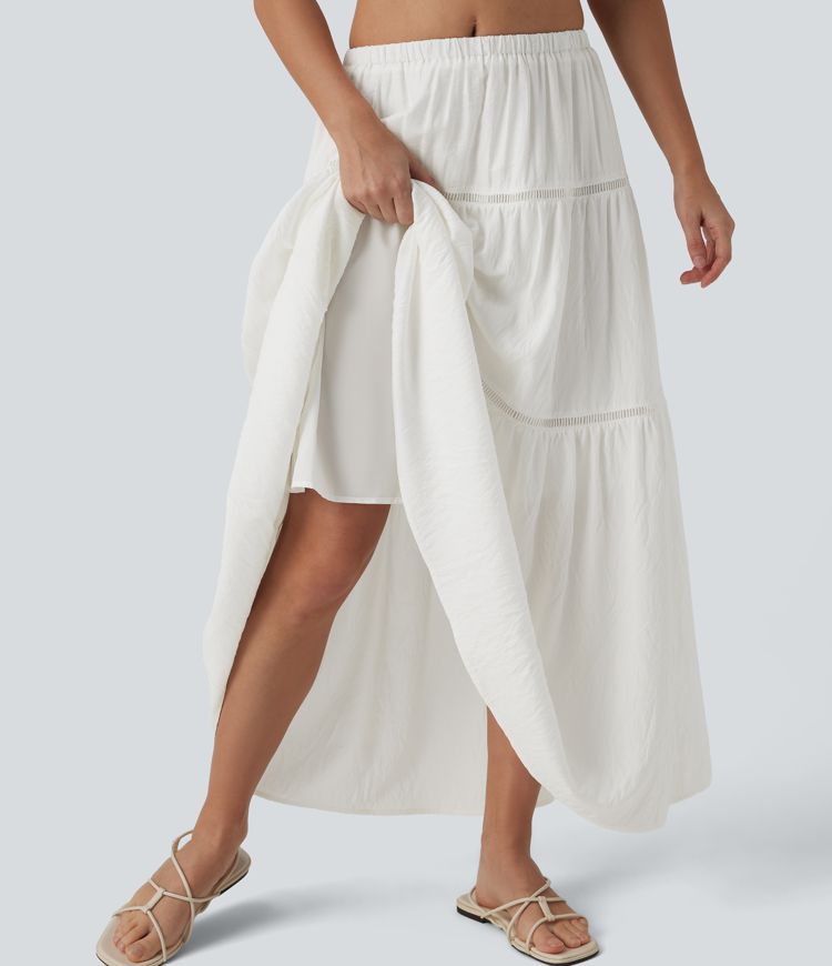 Mid Rise Flowy Maxi Skirt