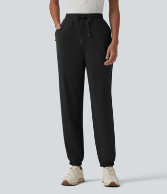 Mid Rise Drawstring Quick Dry Cool Touch Golf Joggers with Pockets-UPF40+