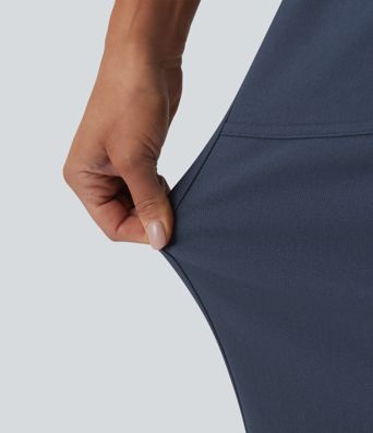 High Waisted Casual Straight Leg Pants with Pockets