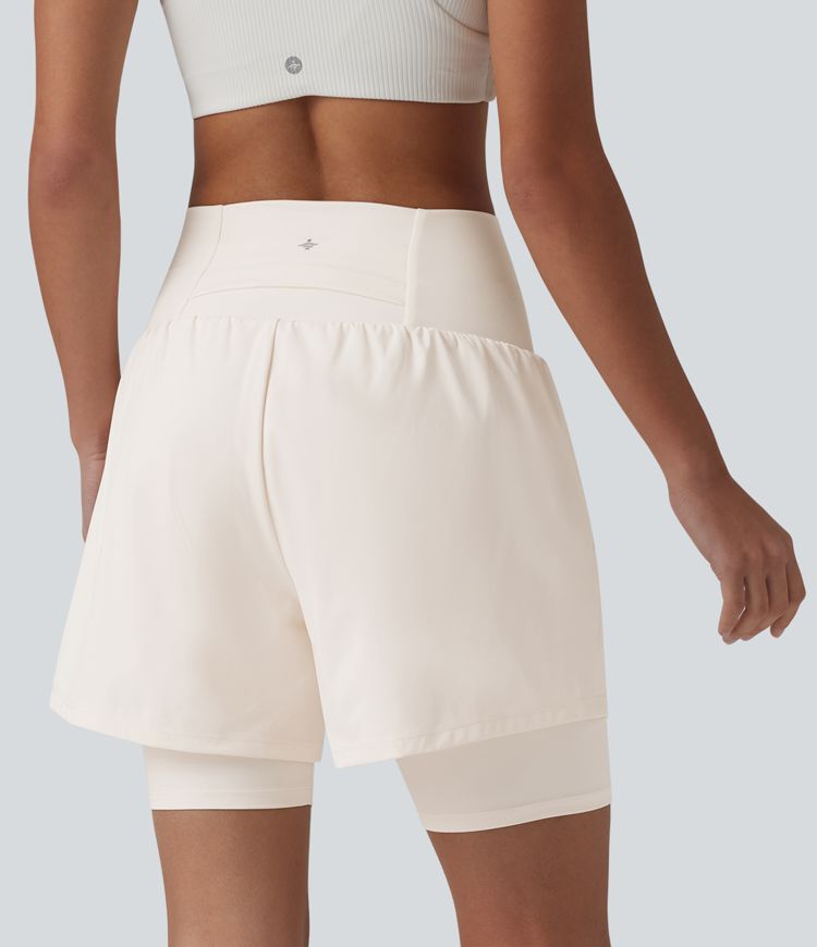 Shorts de yoga 2 en 1 SoftlyZero™, ligeros y transpirables, súper altos, con una sensación de frescura, 7'' con bolsas