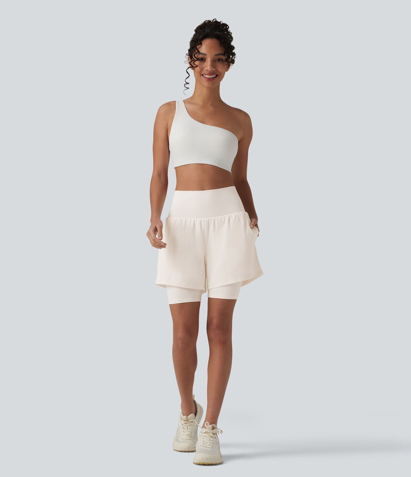 Shorts de yoga 2 en 1 SoftlyZero™, ligeros y transpirables, súper altos, con una sensación de frescura, 7'' con bolsas