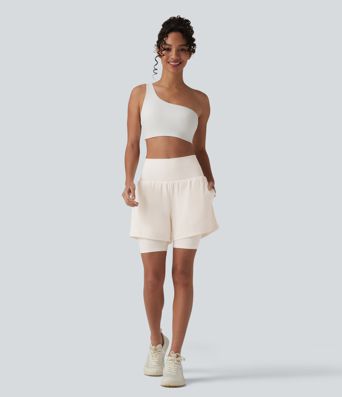 Shorts de yoga 2 en 1 SoftlyZero™, ligeros y transpirables, súper altos, con una sensación de frescura, 7'' con bolsas