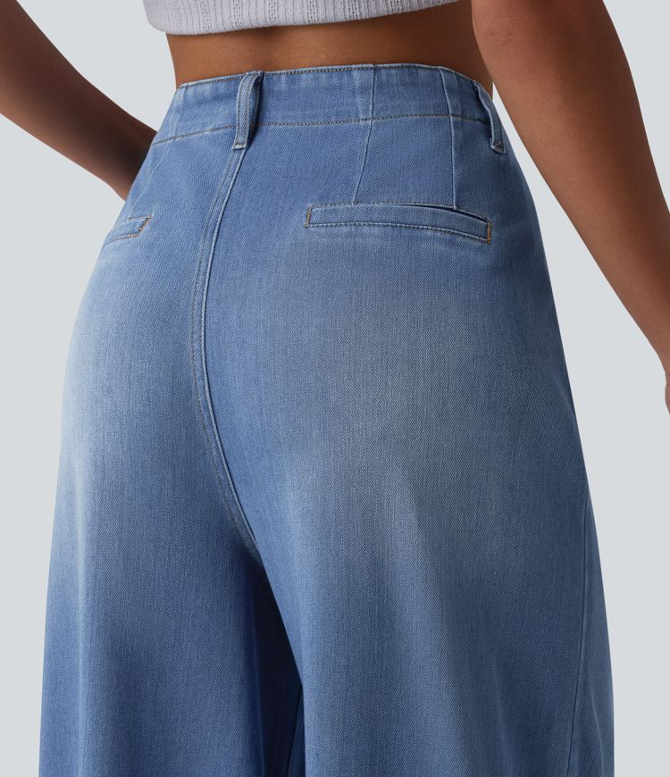 Halara Flex™ High Waisted Wide Leg Flare Casual Jeans with Pockets