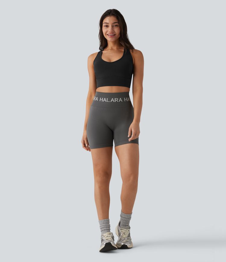 SoftlyZero™ Plush Low Support Racerback U-Neck Built-in Bra Yoga Sports Bra with Pocket