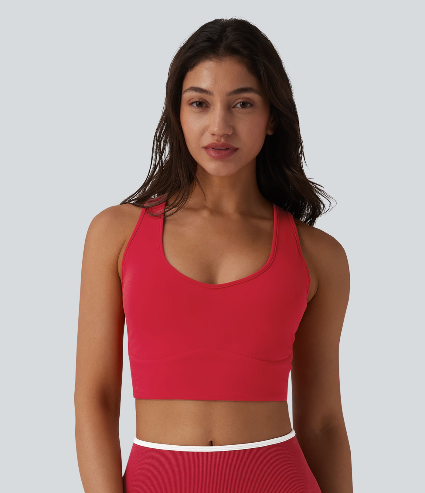 Softlyzero™ Plush - Sport-BH mit U-Ausschnitt, Rückentasche, leichtem Support, Racerback und integriertem BH