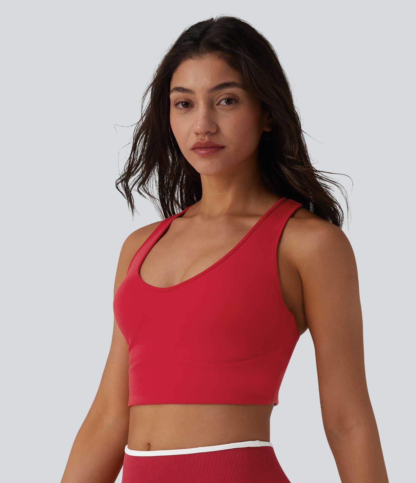 Softlyzero™ Plush - Sport-BH mit U-Ausschnitt, Rückentasche, leichtem Support, Racerback und integriertem BH