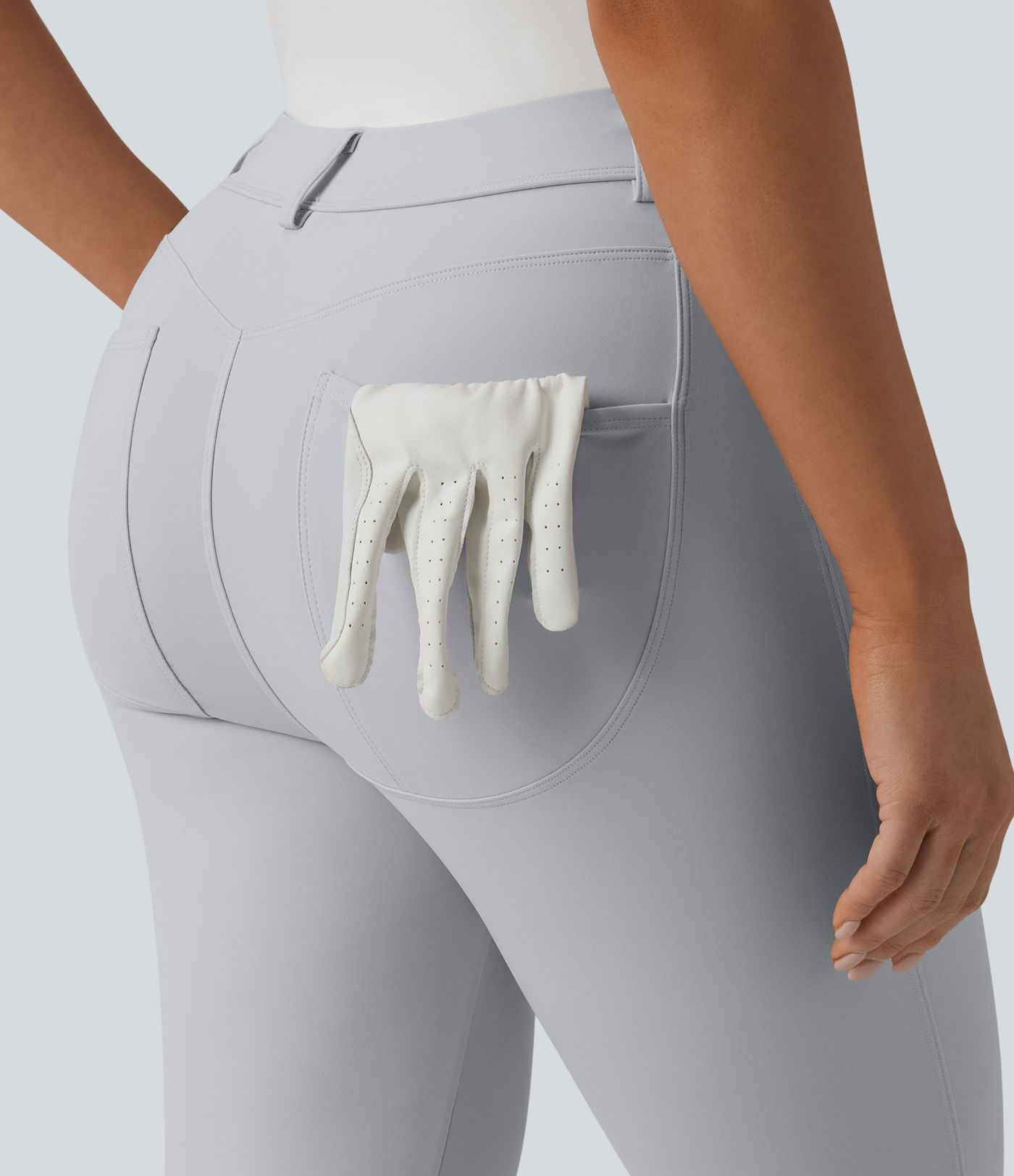 Mid Rise Quick Dry Golf Slim Pants-Golf Tee Pocket-UPF40+