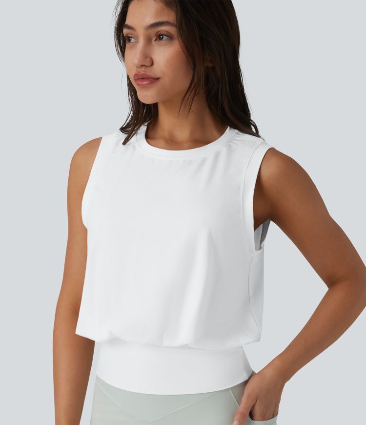 Round Neck Workout Tank Top