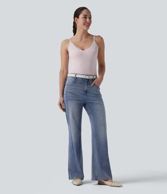 Halara Flex™ Jean droit taille haute avec poches