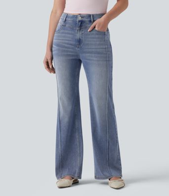 Halara Flex™ Jean droit taille haute avec poches