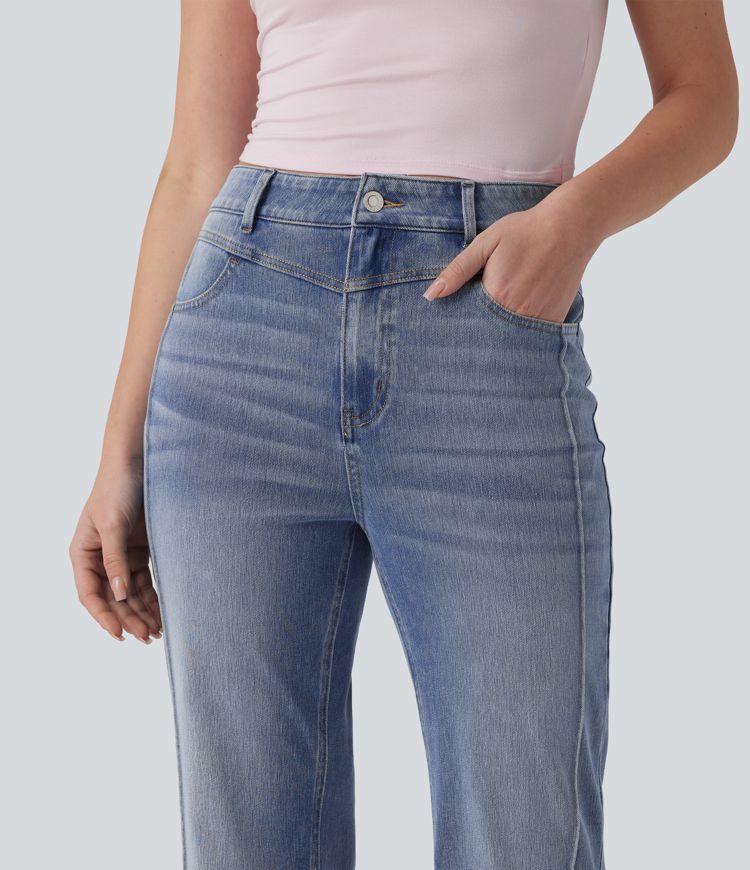 Halara Flex™ Jean droit taille haute avec poches
