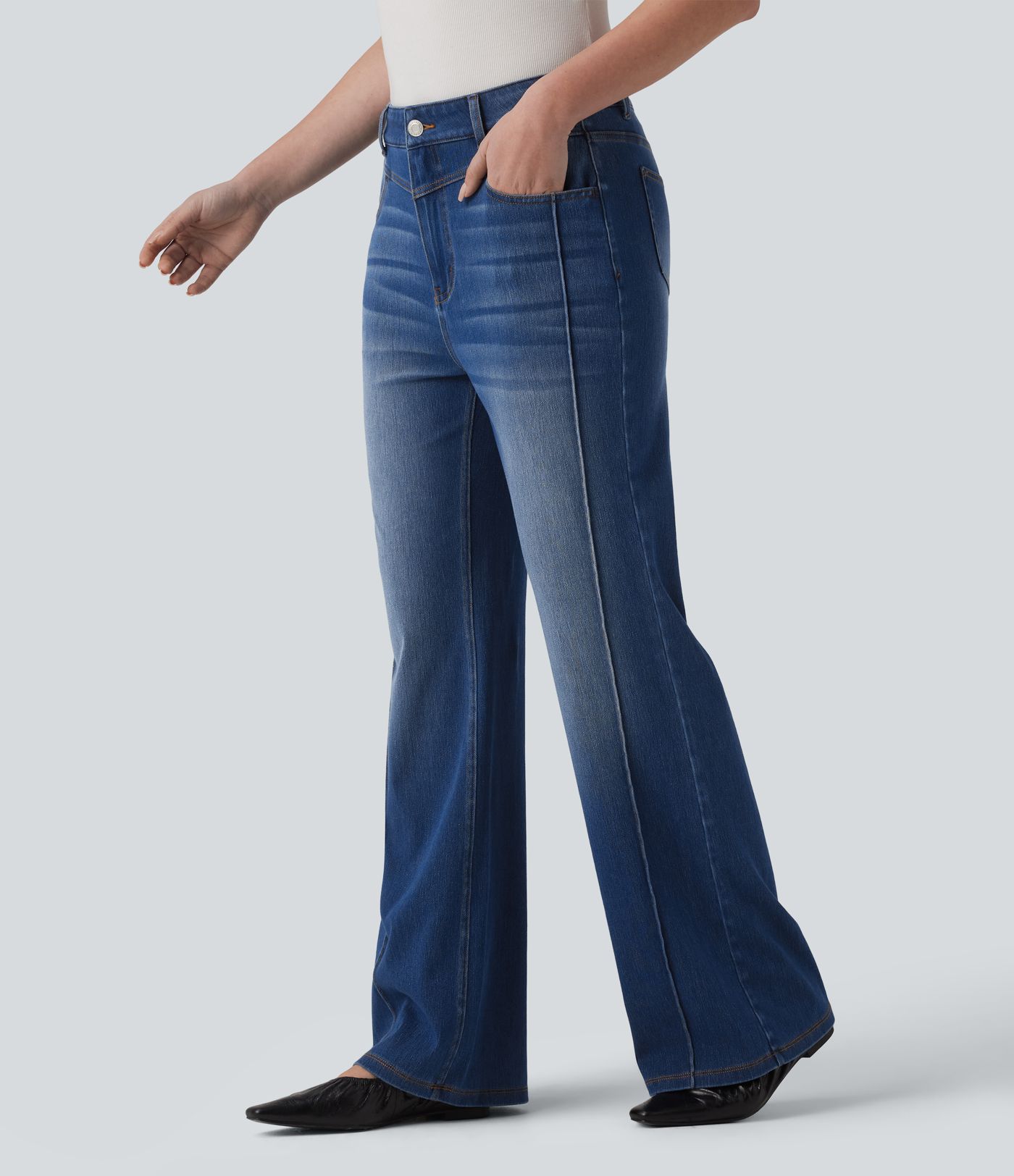 Halara Flex™ High Waisted Casual Straight Leg Jeans with Pockets