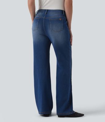 Halara Flex™ High Waisted Casual Straight Leg Jeans with Pockets