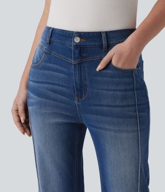Halara Flex™ High Waisted Casual Straight Leg Jeans with Pockets