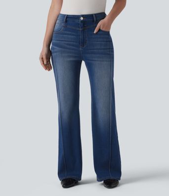 Halara Flex™ High Waisted Casual Straight Leg Jeans with Pockets