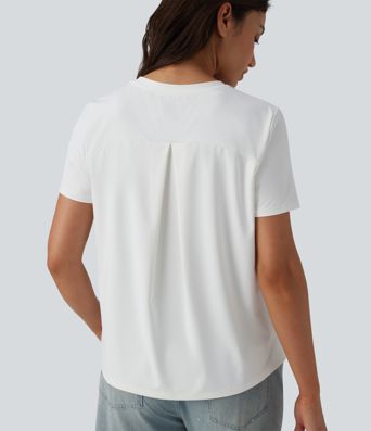 T-shirt décontracté à col rond et manches courtes - UPF40+