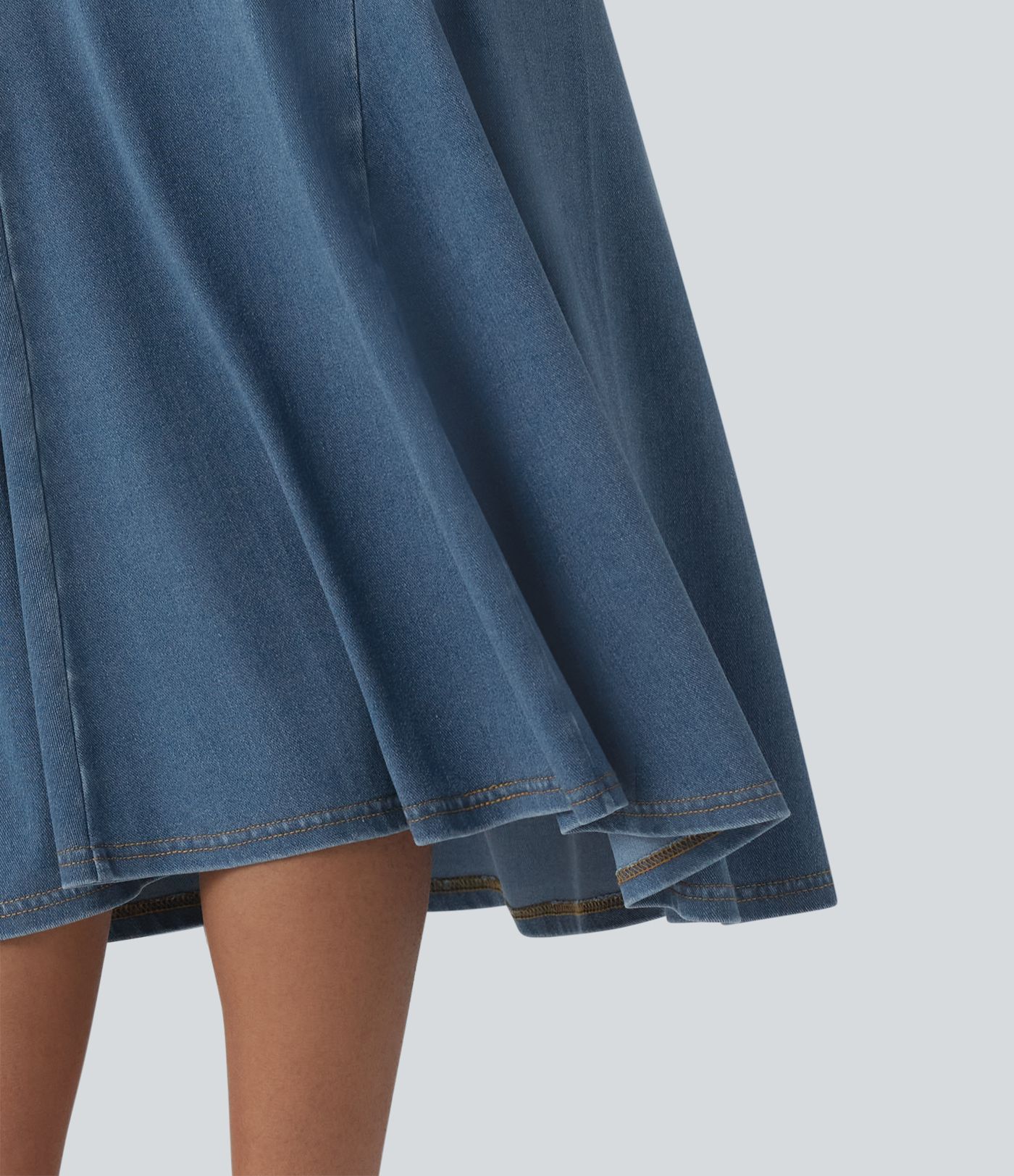 Halara Flex™ Denim High Waisted Midi Draped Lyocell Washed Casual Mermaid Skirt