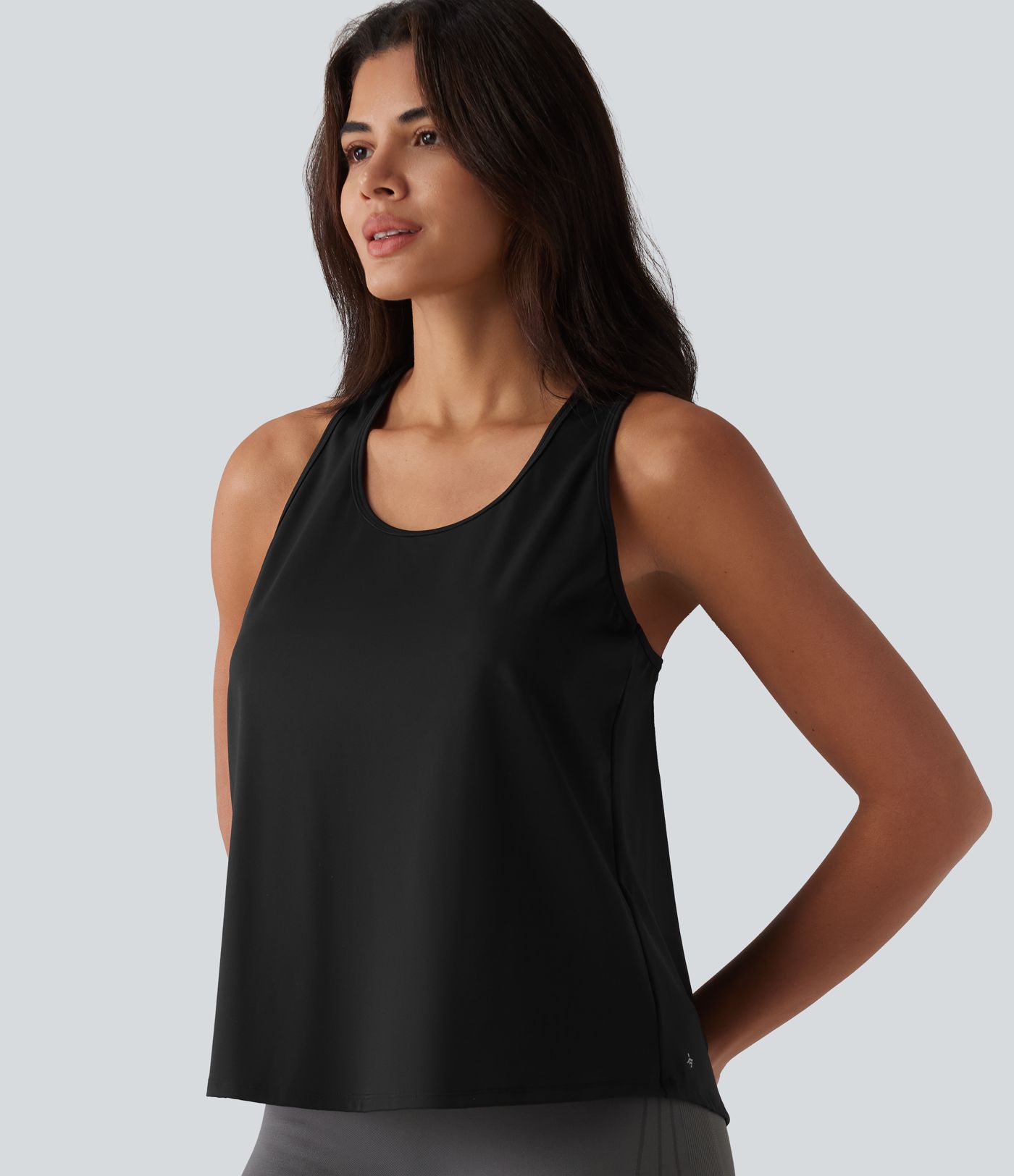 SoftlyZero™ ademende racerback-tanktop voor workouts met contrasterend kant en koel aanvoelende stof - UPF50+