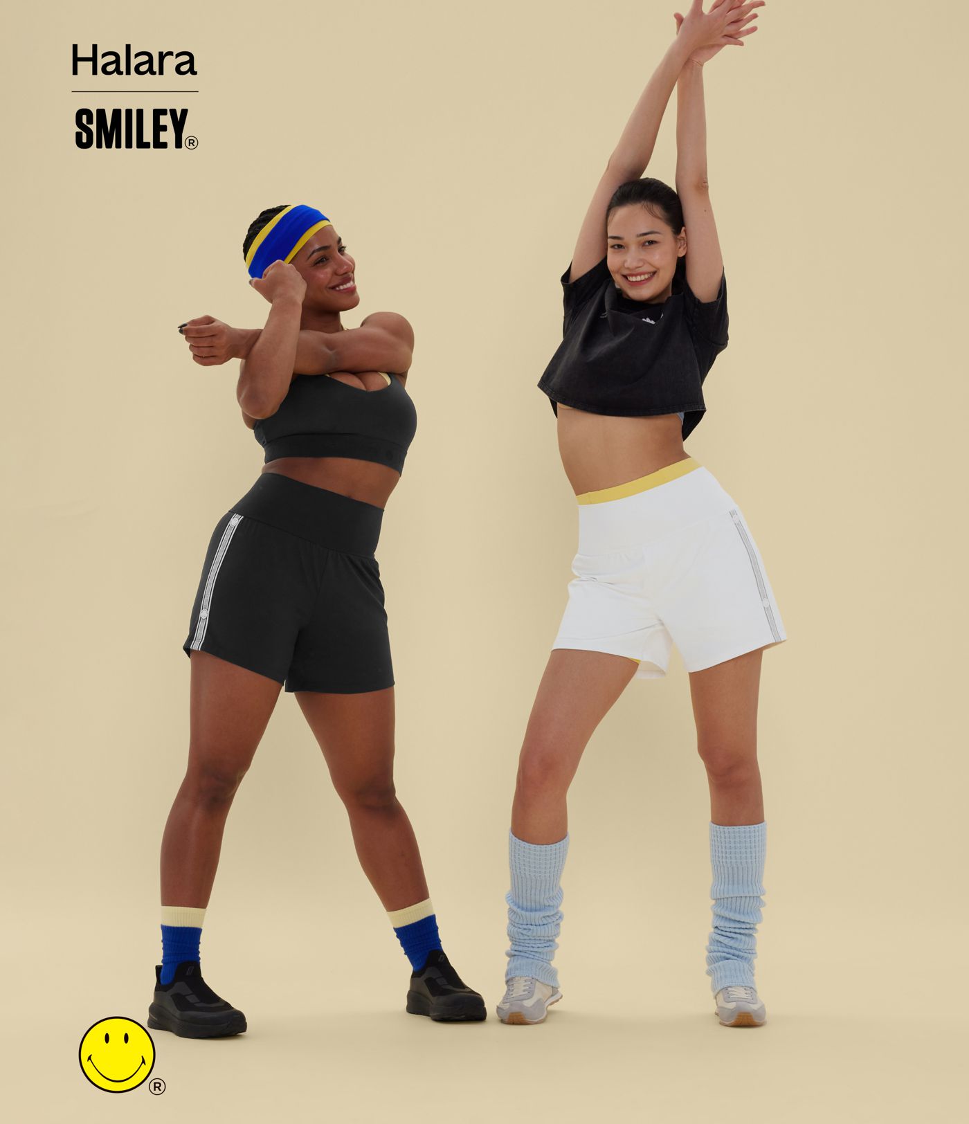 Halara X Smiley SoftlyZero™ Airy Super High Waisted 2-in-1 Cool Touch Yoga Shorts 5'' with Pockets-Longer Length