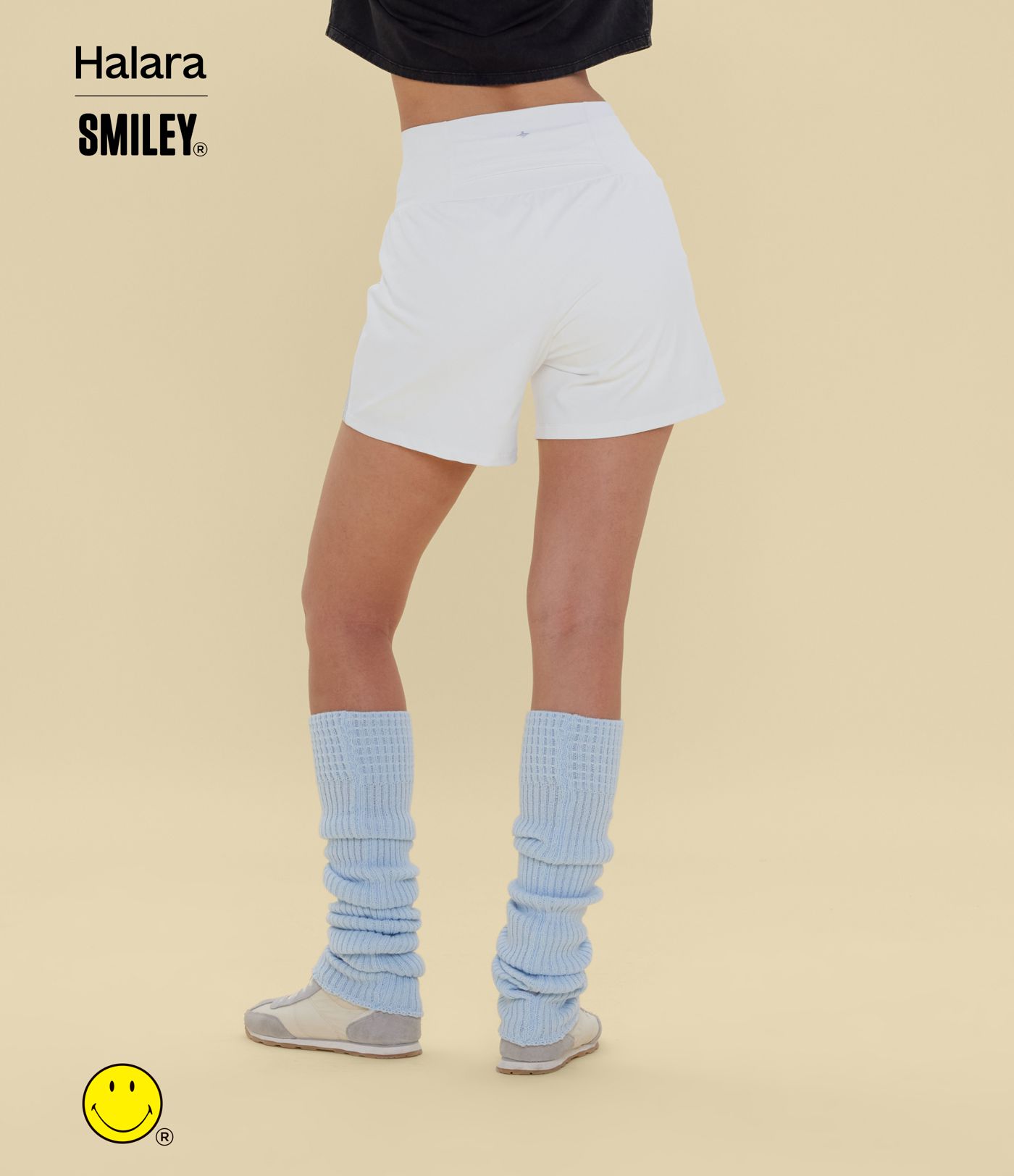Halara X Smiley SoftlyZero™ Airy Super High Waisted 2-in-1 Cool Touch Yoga Shorts 5'' with Pockets-Longer Length