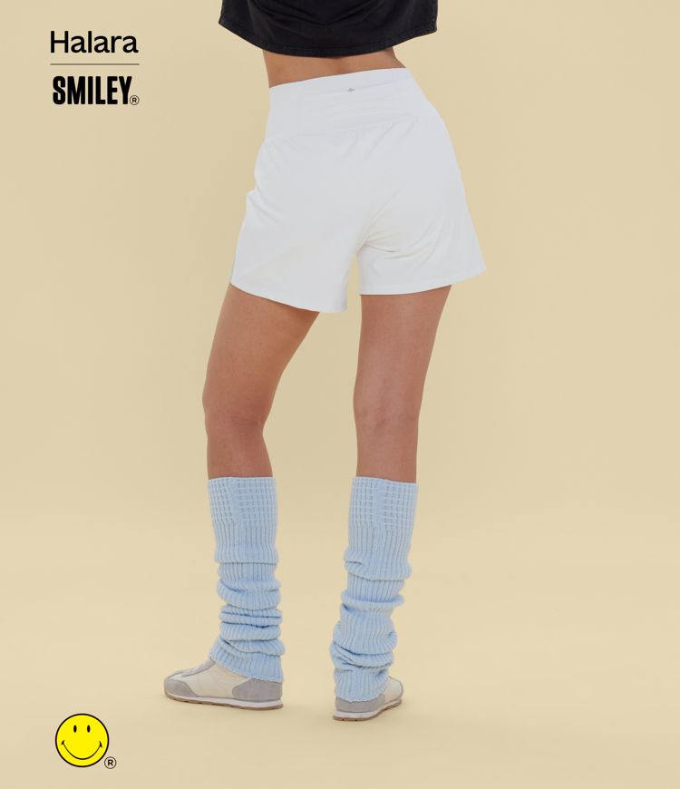 Halara X Smiley SoftlyZero™ Airy Super High Waisted 2-in-1 Cool Touch Yoga Shorts 5'' with Pockets-Longer Length