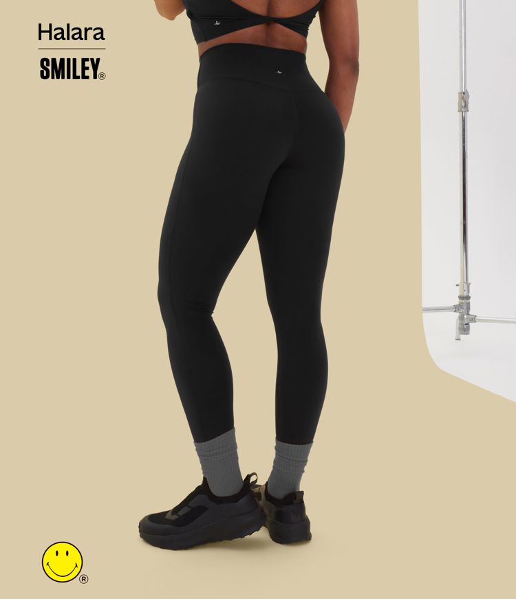 Halara X Smiley Halara UltraSculpt™ High Waisted Crossover Contrast Mesh Decorative Buckle Yoga Leggings