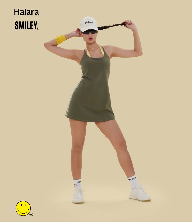 Halara X Smiley SoftlyZero™ Plush Backless Mini Dance Active Dress-Easy Peezy Edition