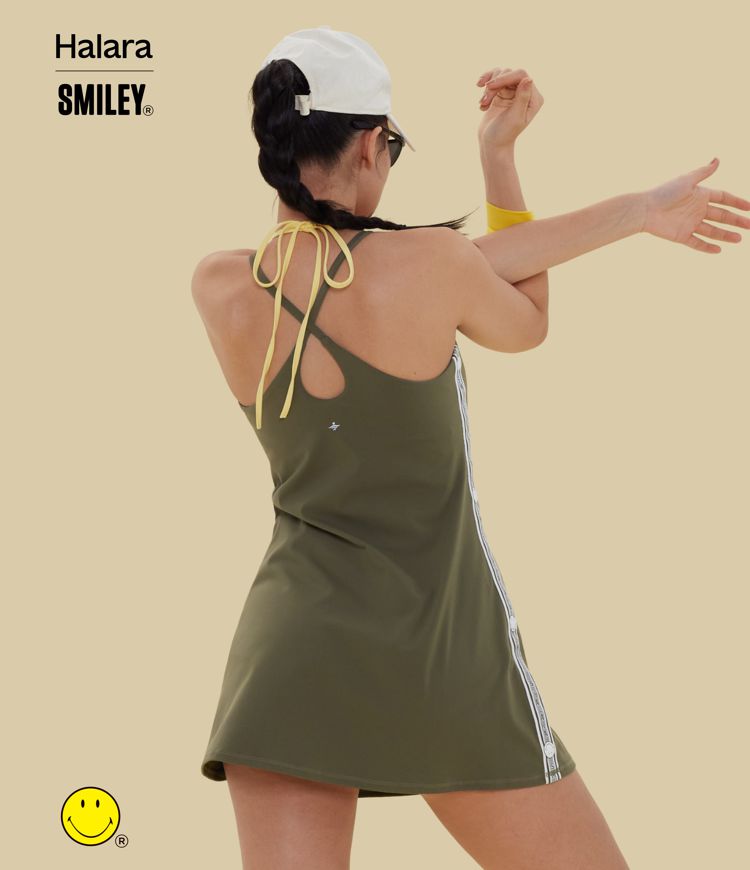 Halara X Smiley SoftlyZero™ Plush Backless Mini Dance Active Dress-Easy Peezy Edition