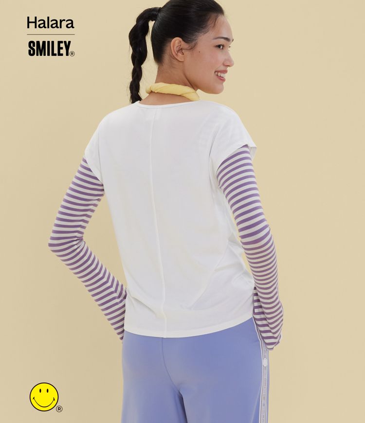 Halara X Smiley® V Neck Short Sleeve Casual T-Shirt