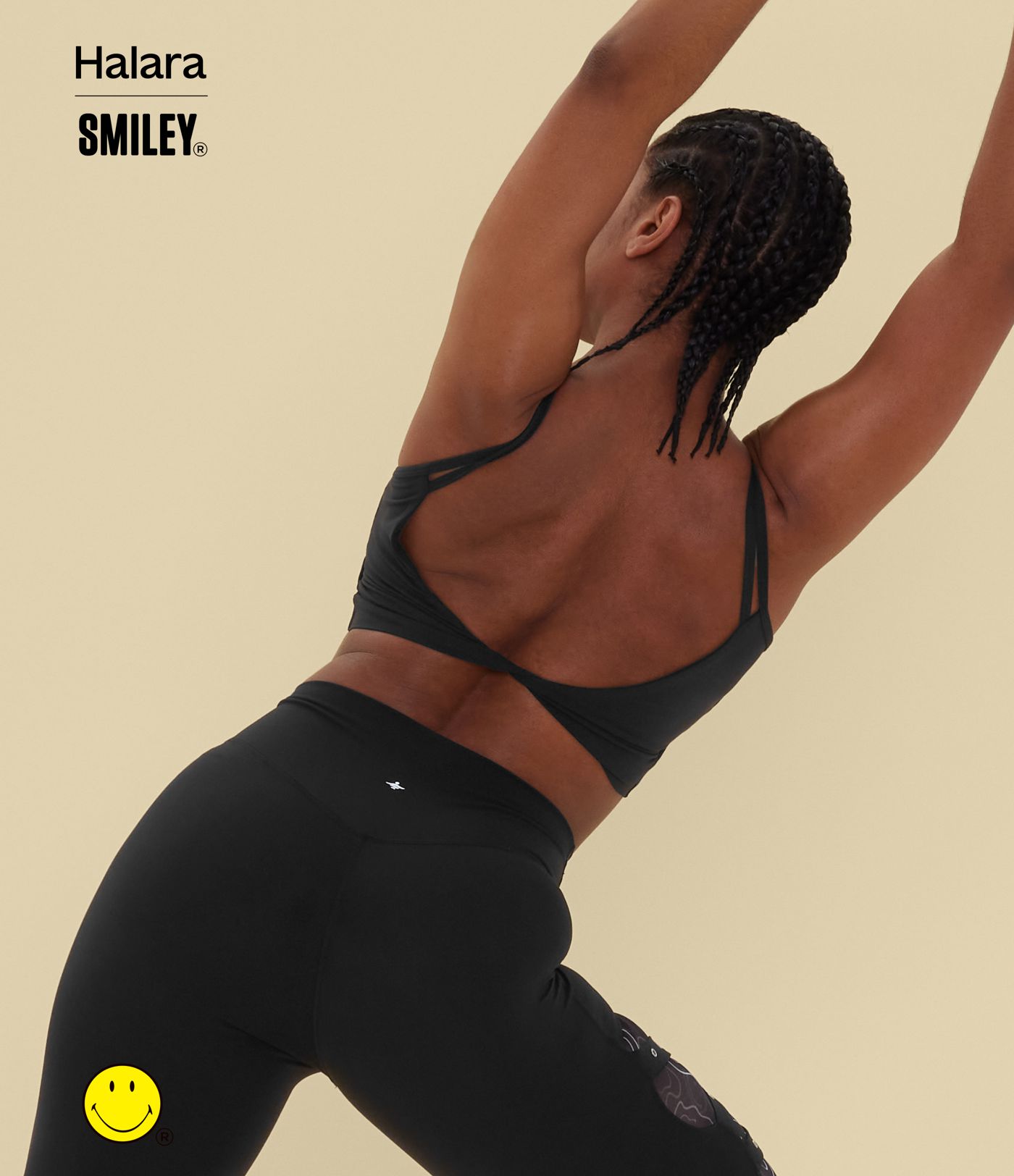 Halara X Smiley Halara UltraSculpt™ Double Straps Twisted Backless Cropped Yoga Tank Top