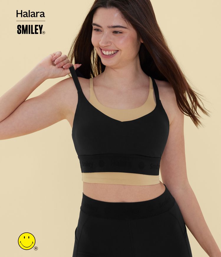 Halara X Smiley® SpeedWave™ Medium Support Quick Dry Training Sports Bra A-C Cups