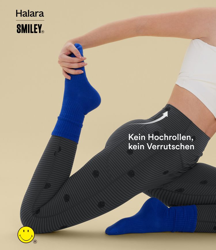 Halara X Smiley Halara UltraSculpt™ - Formende Workout-Leggings mit hohem Bund, Seitentaschen, Booty-Scrunch und Bauchkontrolle