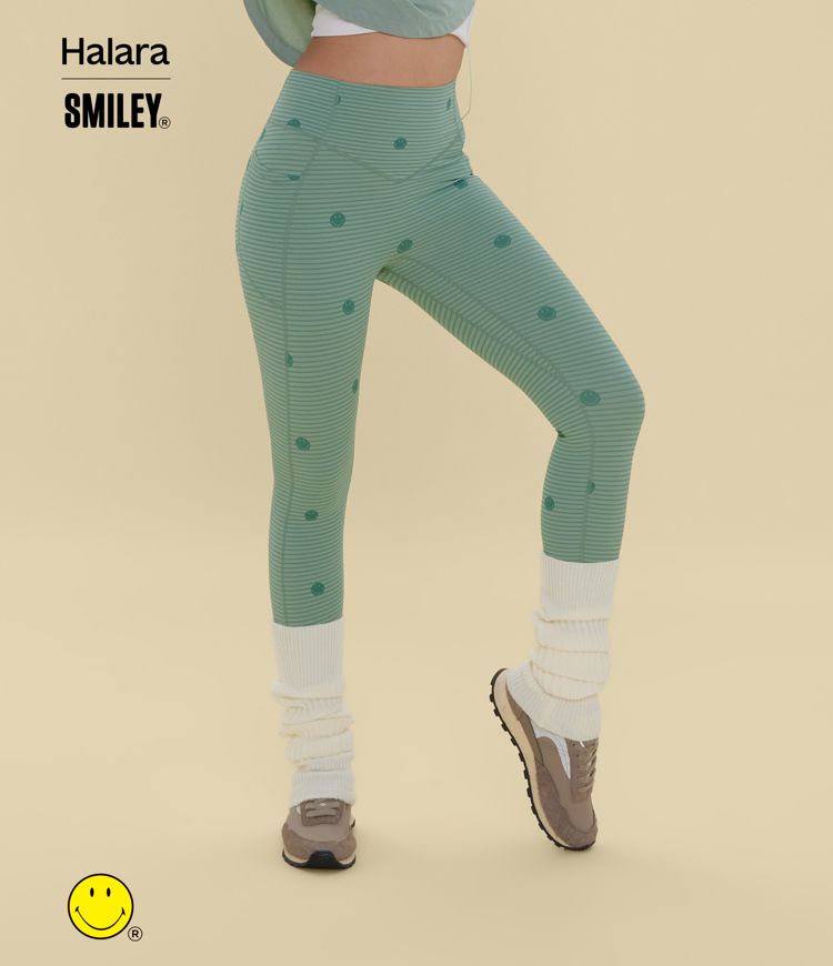Halara X Smiley® Halara UltraSculpt™ - Formende Workout-Leggings mit hohem Bund, Seitentaschen, Booty-Scrunch und Bauchkontrolle
