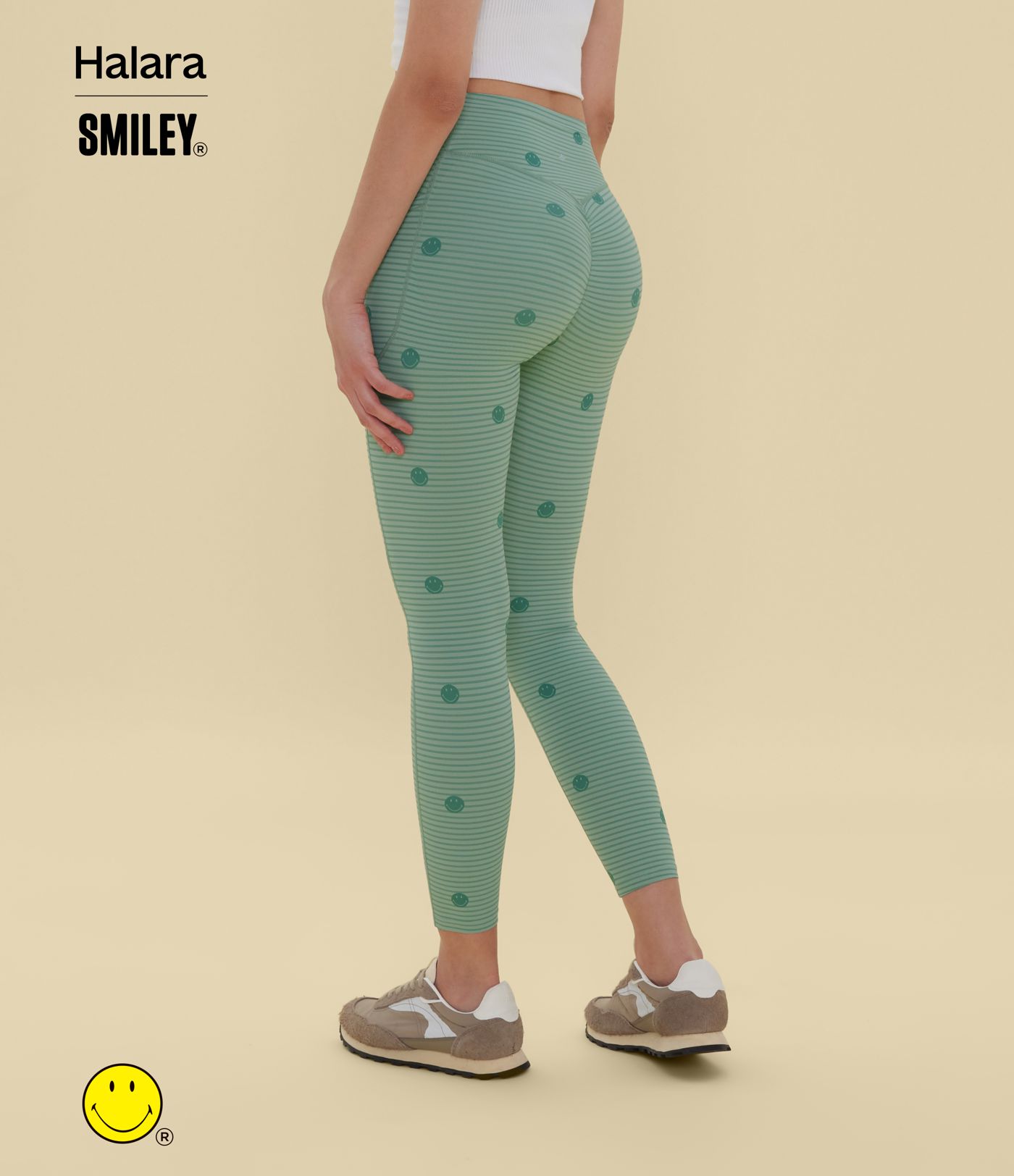 Halara X Smiley® Halara UltraSculpt™ - Formende Workout-Leggings mit hohem Bund, Seitentaschen, Booty-Scrunch und Bauchkontrolle