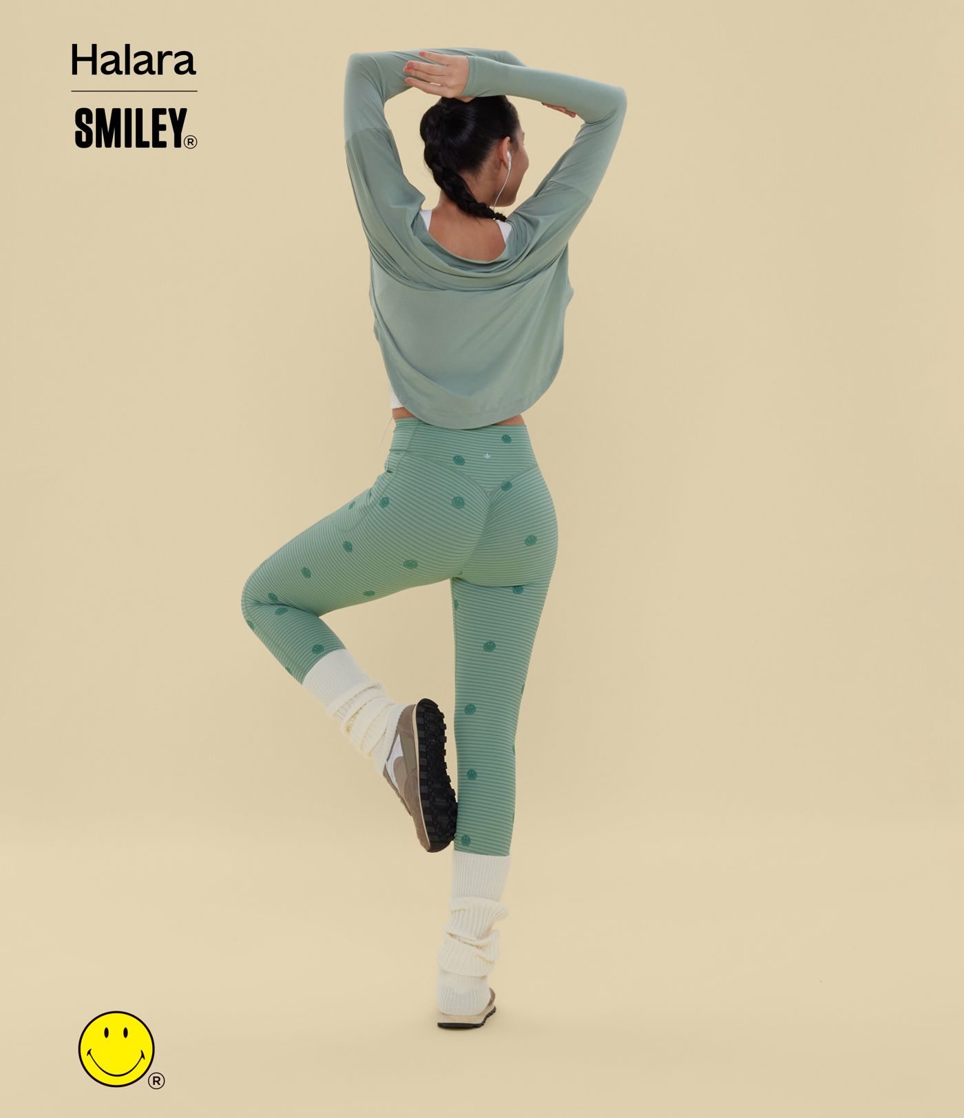 Halara X Smiley® Halara UltraSculpt™ - Formende Workout-Leggings mit hohem Bund, Seitentaschen, Booty-Scrunch und Bauchkontrolle