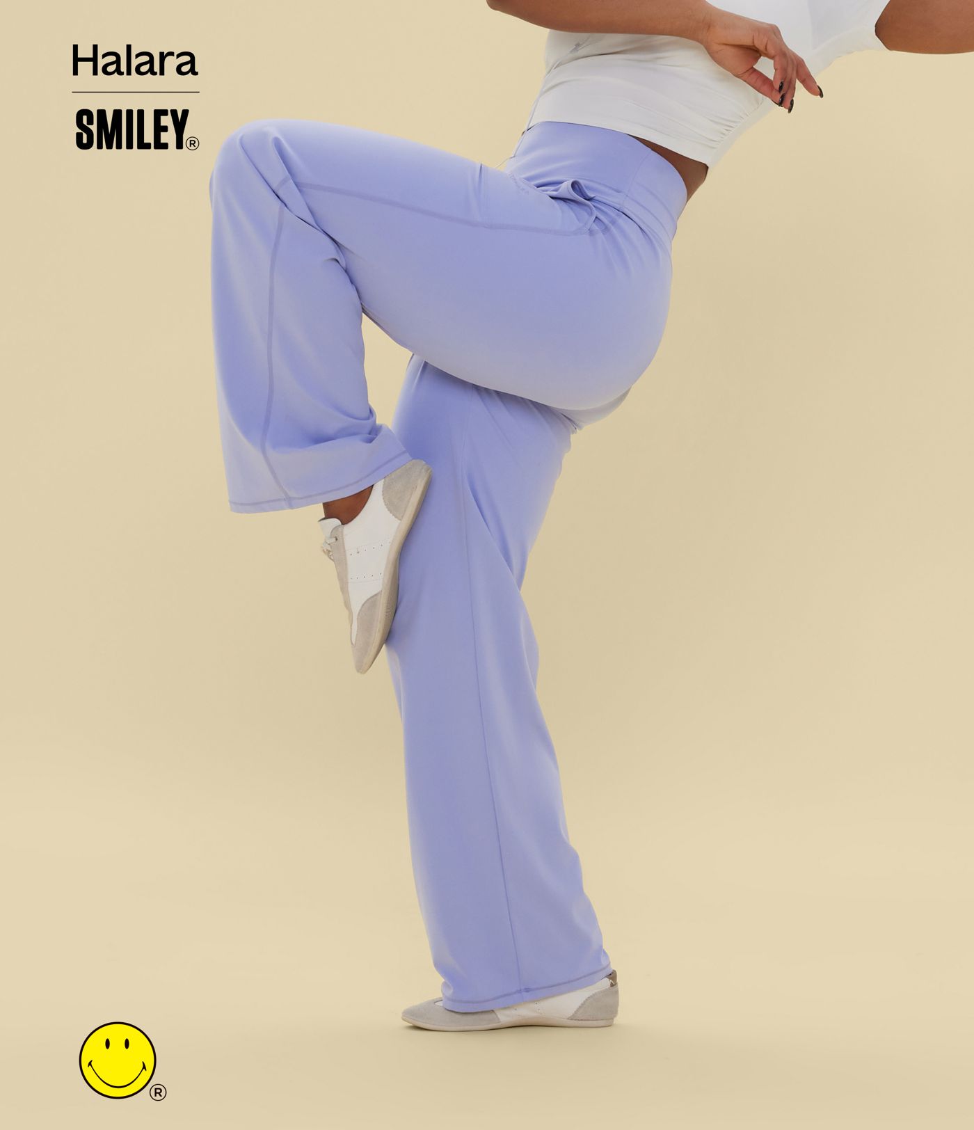 Halara X Smiley Halara UltraSculpt™ High Waisted Tummy Control Straight Leg Yoga Trousers with Pockets