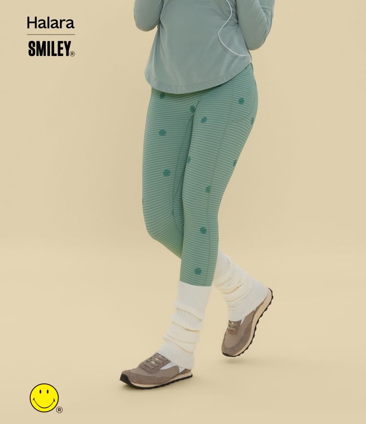 Halara X Smiley® Halara UltraSculpt™ - Formende Workout-Leggings mit hohem Bund, Seitentaschen, Booty-Scrunch und Bauchkontrolle
