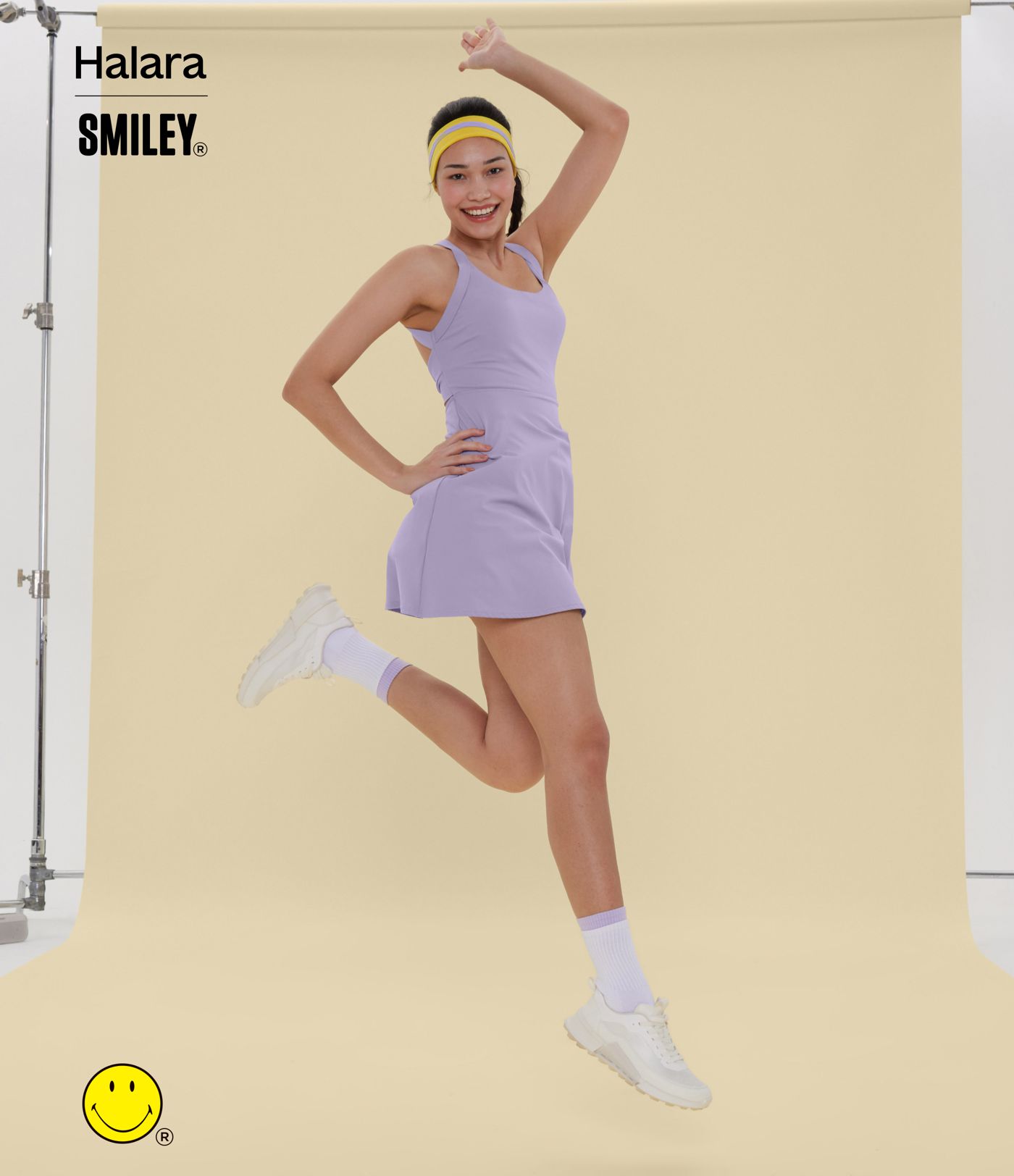 Halara X Smiley SoftlyZero™ Airy Backless Twisted Flare Dance Active Dress with Pockets-Longer Length-Easy Peezy Edition A-C Cups