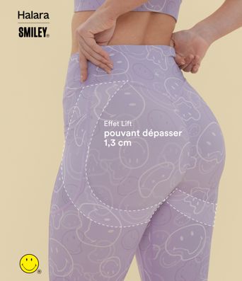 Legging de training bootcut Halara X Smiley® Halara UltraSculpt™ taille haute push-up froncé ventre plat avec poches