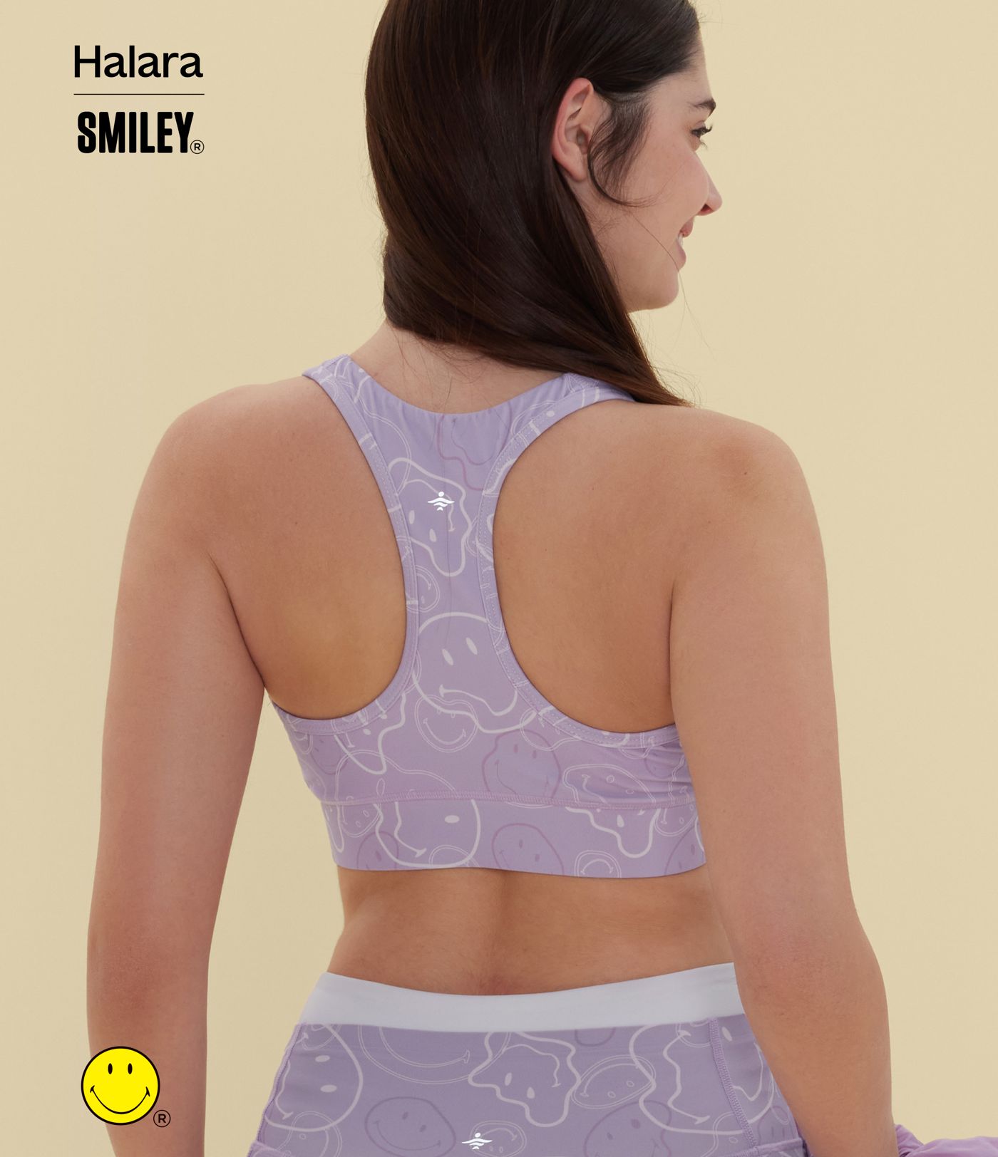 Halara X Smiley Halara UltraSculpt™ Medium Support V Neck Racerback Training Sports Bra