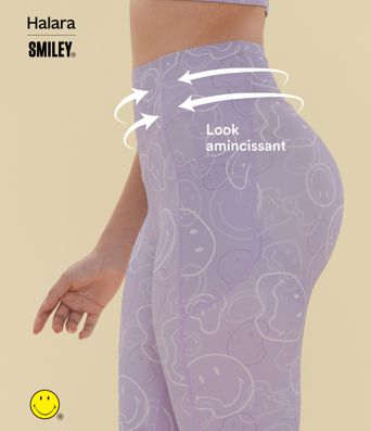 Legging de training bootcut Halara X Smiley® Halara UltraSculpt™ taille haute push-up froncé ventre plat avec poches