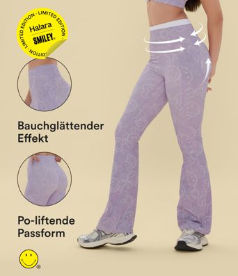 Halara X Smiley® Halara UltraSculpt™ - Formende Bootcut-Yoga-Leggings mit hohem Bund, Tasche und Bauchkontrolle - Po-Lifting