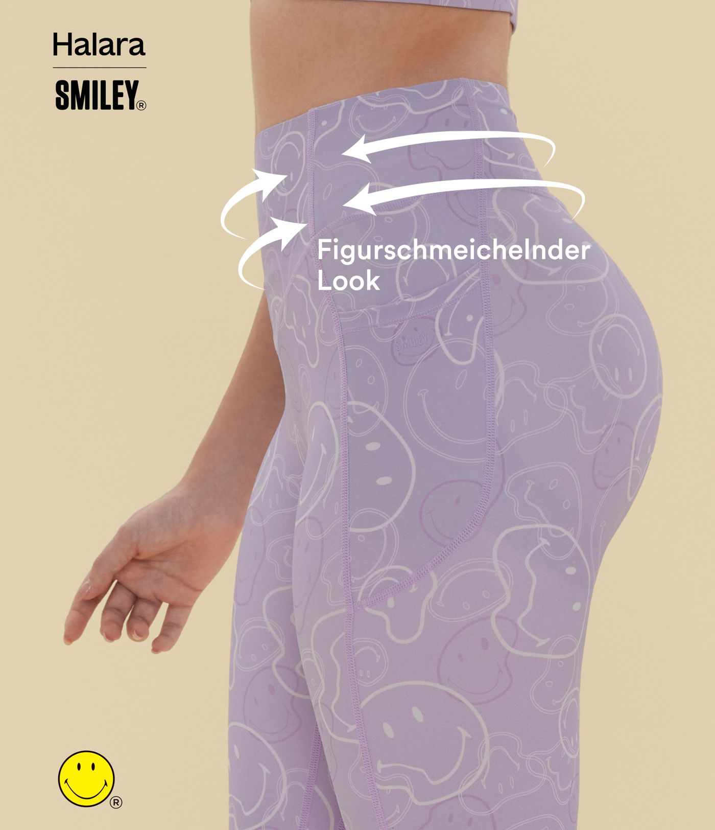 Halara X Smiley® Halara UltraSculpt™ - Formende Bootcut-Yoga-Leggings mit hohem Bund, Tasche und Bauchkontrolle - Po-Lifting