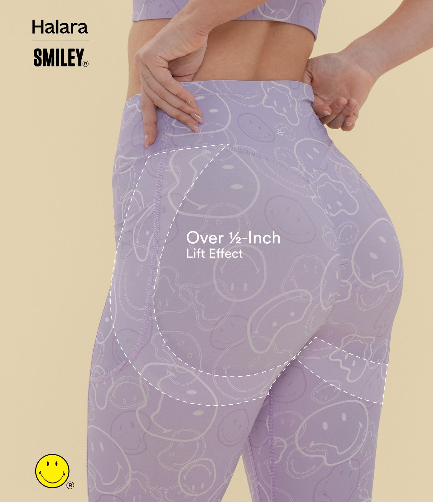 Halara X Smiley Halara UltraSculpt™ High Waisted Scrunch Butt Lifting Tummy Control Bootcut Training Leggings with Pockets